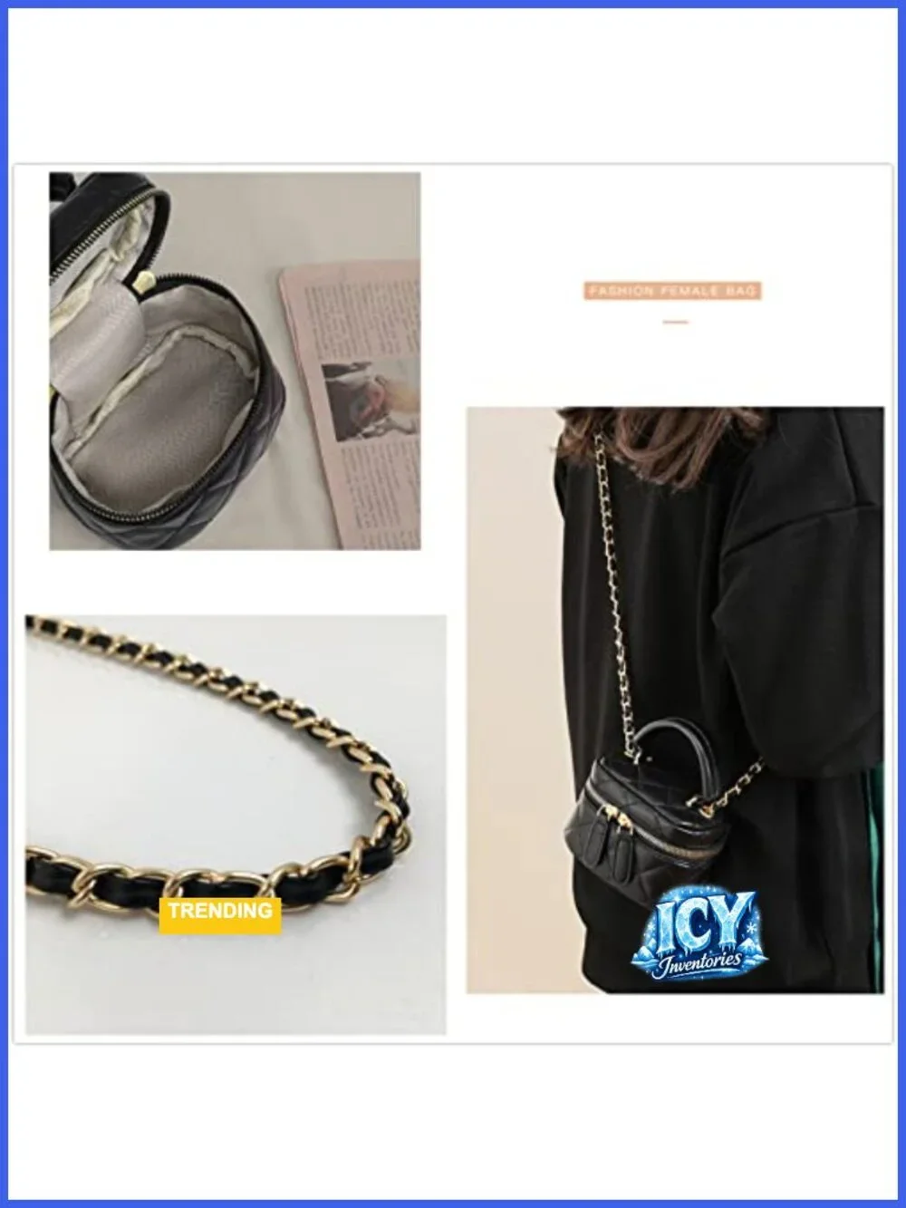 Y2K Vegan Leather Box Purse Shoulder Crossbody Bag Women Chic Satchel